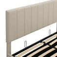 thumbnail image 5 of Tenozek Queen Size Upholstered Platform Bed with a Hydraulic Storage System, Beige, 5 of 8