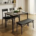 thumbnail image 3 of 4-Piece Dining Table Set for 4 with Upholstered Chairs & Bench, Wood Kitchen Table Set for Small Space, Apartment, 3 of 6