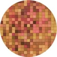 thumbnail image 1 of Ahgly Tapis Rond Lavable en Machine Intérieur Transitionnel Orange, 7 Pieds Rond, 1 of 7