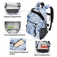 thumbnail image 5 of JIALIOU 14" Laptop Backpack Waterproof Airline Approved Stylish Casual Daypack for Travel Business College Work, Blue and White Porcelain Floral, 5 of 8