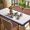 thumbnail image 3 of Independence Day Table Cloths for 5 Foot Rectangle Tables, 4th of July Patriotic Star Blue Red Flag Patio Waterproof Elastic Fitted Tablecloths, Washable Rectangular Table Cover for Camping, 3 of 8