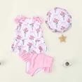 thumbnail image 5 of Piuwrlz Pink Swimsuit Baby Girls Swimming Suit Two Piece Bikini Pink Size 2 Years, 5 of 9