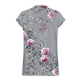 thumbnail image 4 of cocolona Womens Summer Silk Satin Tops Plus Size V Neck Short Sleeve T-shirt Fashion Casual Cute Print Tees Blouses, 4 of 6