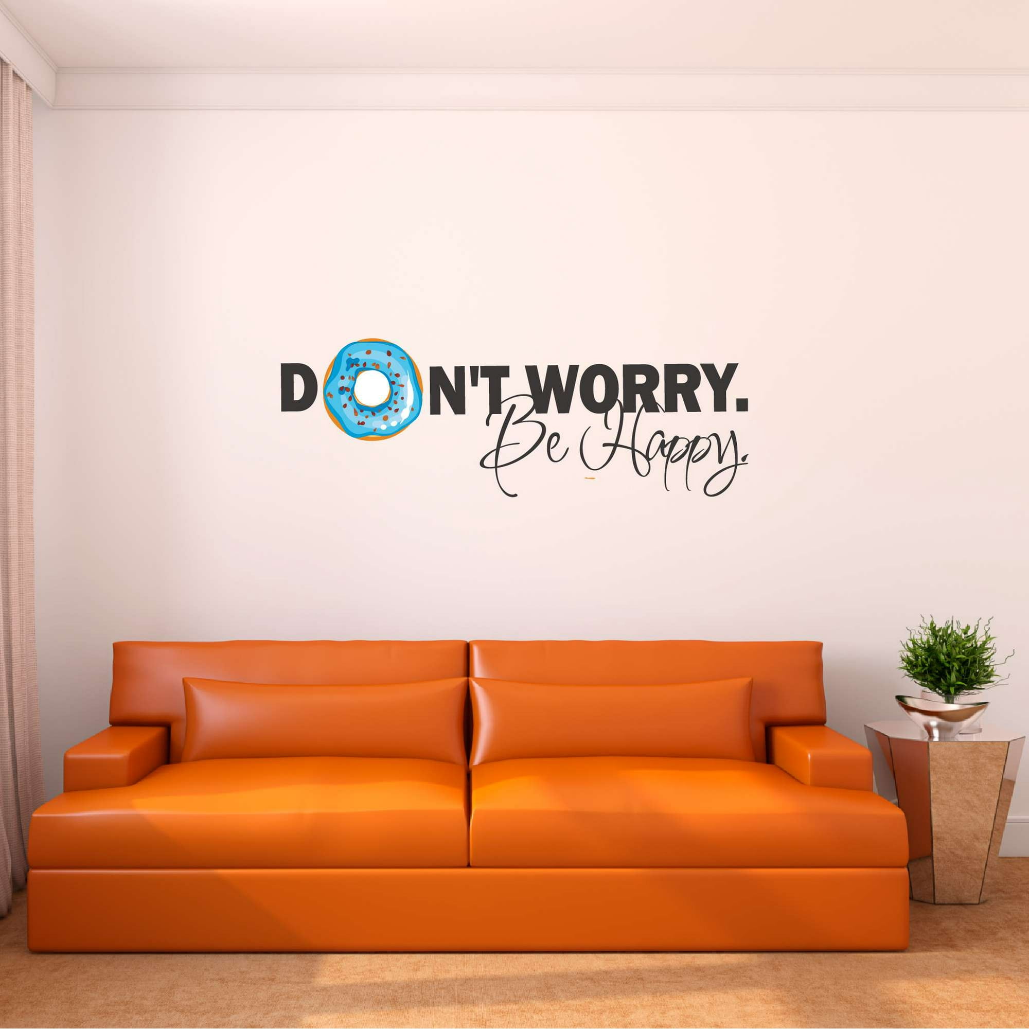 Family Don\'t worry be Happy Cute Quotes & Sayings Wall Decal ...