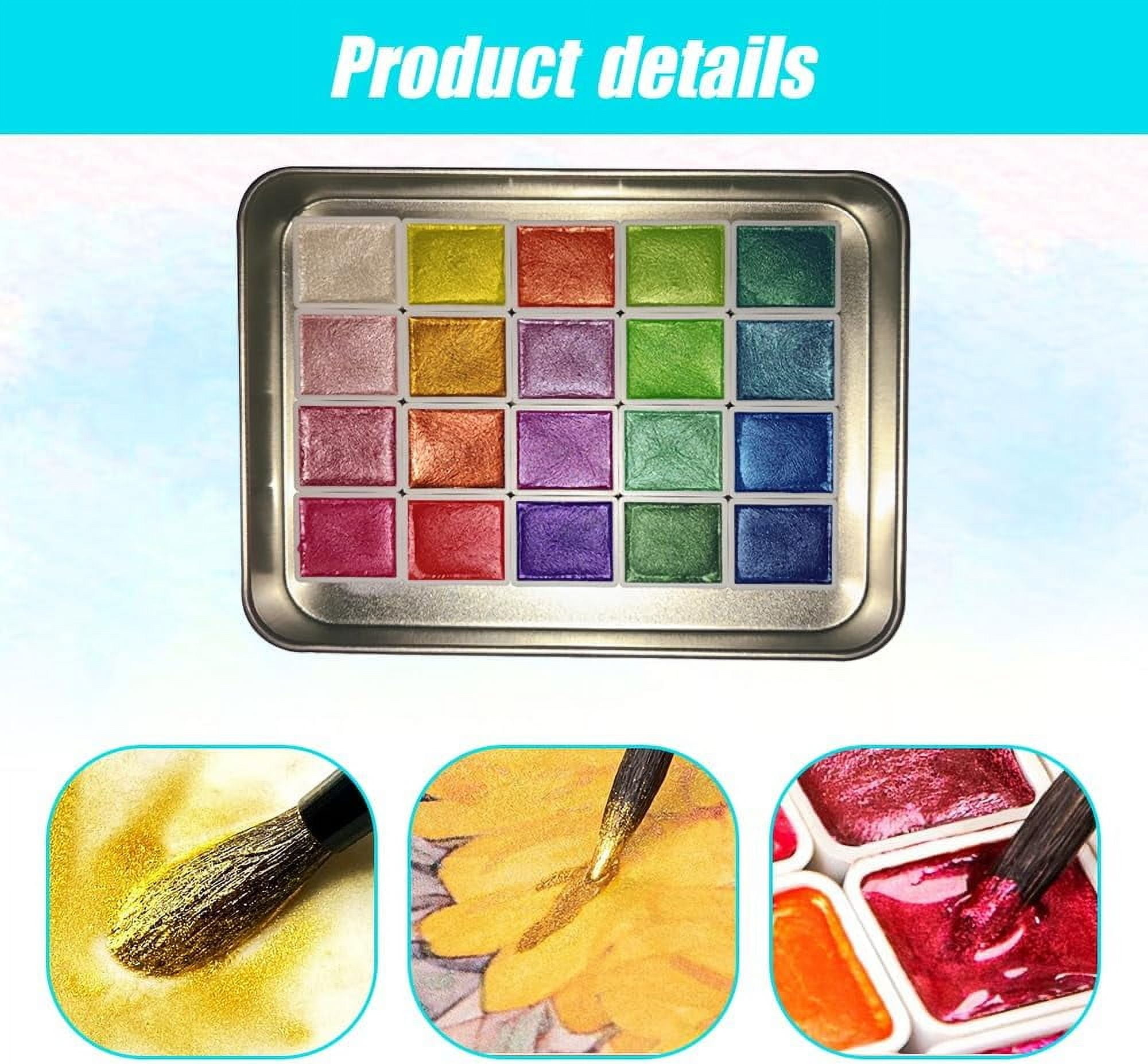 2025 Upgrade Color Shifting Watercolor Paint, 20 Colors Watercolor Painting Set, Shifting Watercolor Painting Set, Water Colour Solid Paint Box for Kids Adults Beginners Artists (#B 1ml)