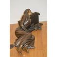 thumbnail image 2 of Nifao Lady With Flowers on Tombstone Bronze Statue – Outdoor Garden Decor Sculpture, 62"L x 32"W x 24"H, 2 of 11