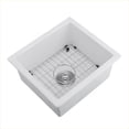 thumbnail image 2 of White Finish Quartz 18 x 16 Inch Undermount Single Bowl Bar Sink for Kitchen Prep, 2 of 17
