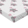 thumbnail image 2 of Ambesonne Animal Cartoon Fitted Sheet, Heart Balloons, Twin XL Size, Grey Pale Pink White, 2 of 3