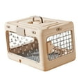 thumbnail image 5 of Collapsible Puppy Crate Folding Cat Travel Cage Hard Sided Bunny Carrier Durable PP Iron Wire for Pet Owners, 5 of 9