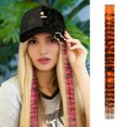 thumbnail image 3 of SIfdSeng Christmas Gifts Tail Hair Extensions 18 Inch Stripe Printed Piece Synthetic Straight Clip In Hair Extensions for Daily Use Random Color, 3 of 3