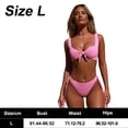 thumbnail image 2 of Conjunto de traje de baño de bikini sexy para mujer con estampado de cuadros y nudo frontal, 2 of 6