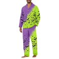 thumbnail image 3 of Dwelliawo Halloween Big Head for Mens Pajamas Set, Soft Long Sleeve Pajamas for Lightweight Button Green L, 3 of 4