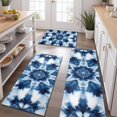 thumbnail image 2 of Blue White Tie Dye Mandala Pattern Kitchen Rugs Sets Of 3,Kitchen Runner Rugs Non Skid Washable,Decorative Kitchen Floor Mats for Kitchen,Sink,Laundry,17"x30"+ 17"x47" + 17"x59", 2 of 6