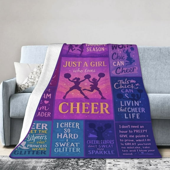Cheer Gifts for Girls Cheerleader Blanket Ultra Soft Flannel Cheerleading Gifts Throw Blanket Birthday Gift Ideas for Teens Kids 50x40