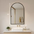 thumbnail image 3 of LIFERECORD 24x36 Arched Black Bathroom Mirror, Shatterproof Wall Vanity Mirror with Matte Metal Frame, Reinforced Packaging, 3 of 10