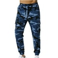 thumbnail image 2 of jsaierl Mens Camo Cargo Pants Drawstring Slim Fit Jogger Sweatpant Outdoor Elastic Waist Pant Workout Trouser with Multi, 2 of 5