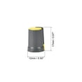 thumbnail image 2 of 12Pcs Potentiometer Volume Control Knob Cap Plastic Yellow 6mm Shaft Dia. Rotary Knob 12mm Dia. x 17mm, 2 of 3