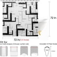thumbnail image 4 of Black and White Shower Curtains for Bathroom Modern Black Shower Curtain Black and Grey Shower Curtain Set Abstract Geometric Shower Curtain, Water Repellent Machine Washable, Standard Size 72"x72", 4 of 6
