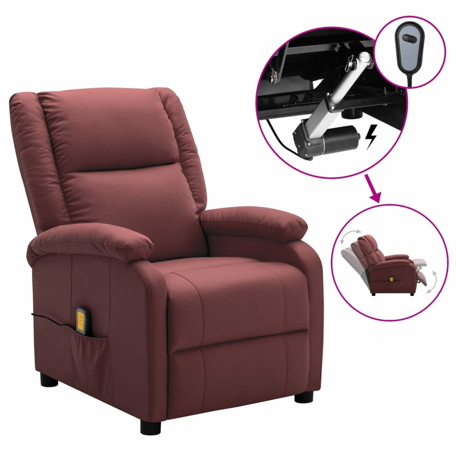 Details about   Massage Gaming Recliner Chair PU Leather Theater Seating Sofa with Footrest 