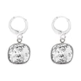 thumbnail image 1 of Arete para Mujer con Cristal Swarovski  en Forma de Cuadrado – Bañado en Rodio– Arete Elegante y Brillante, Aretes de Mujer de Moda– Joyería para Mujer de Moda– Regalo especial Ortiz Espinosa Temporada, 1 of 5