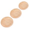 thumbnail image 1 of Minkissy 3pcs Round Wicker Tray for Home Use and Bakery Serving Bamboo Handmade Style, 1 of 6
