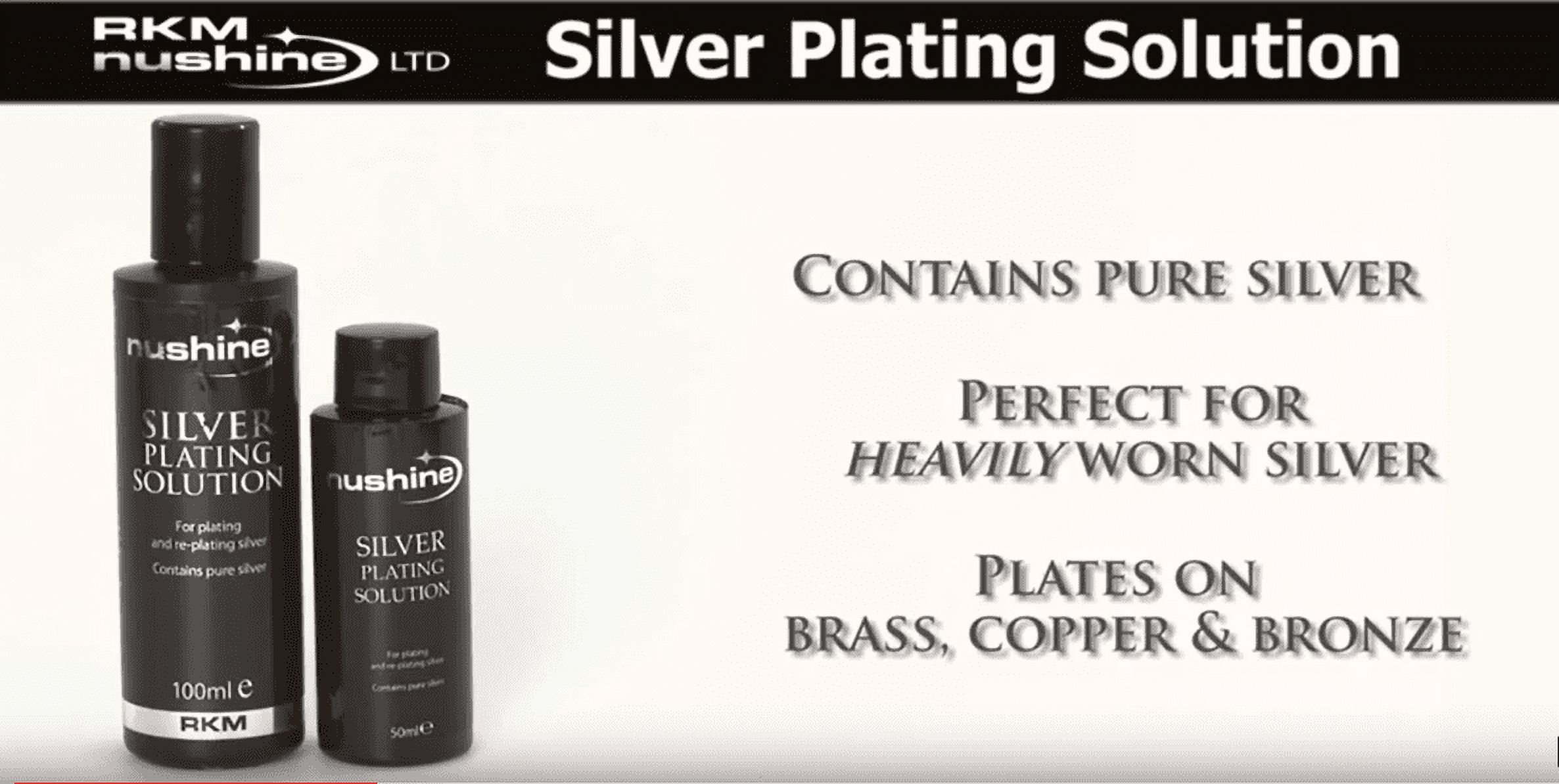 Nushine Silver Plating Solution 1.7 Oz - Permanently Plate Pure Silver onto  Worn Silver, Brass, Copper and Bronze (ecofriendly Formula) 