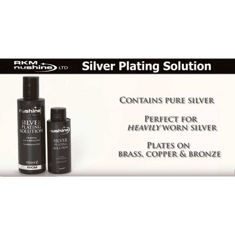 Nushine Silver Plating Solution 1.7 Oz - Permanently Plate Pure Silver onto  Worn Silver, Brass, Copper and Bronze (ecofriendly Formula) 