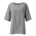 thumbnail image 6 of Mittory Linen Shirts for Women Plus Size 3/4 Length Sleeve Tops Casual Loose Fit Dressy Blouses, 6 of 6