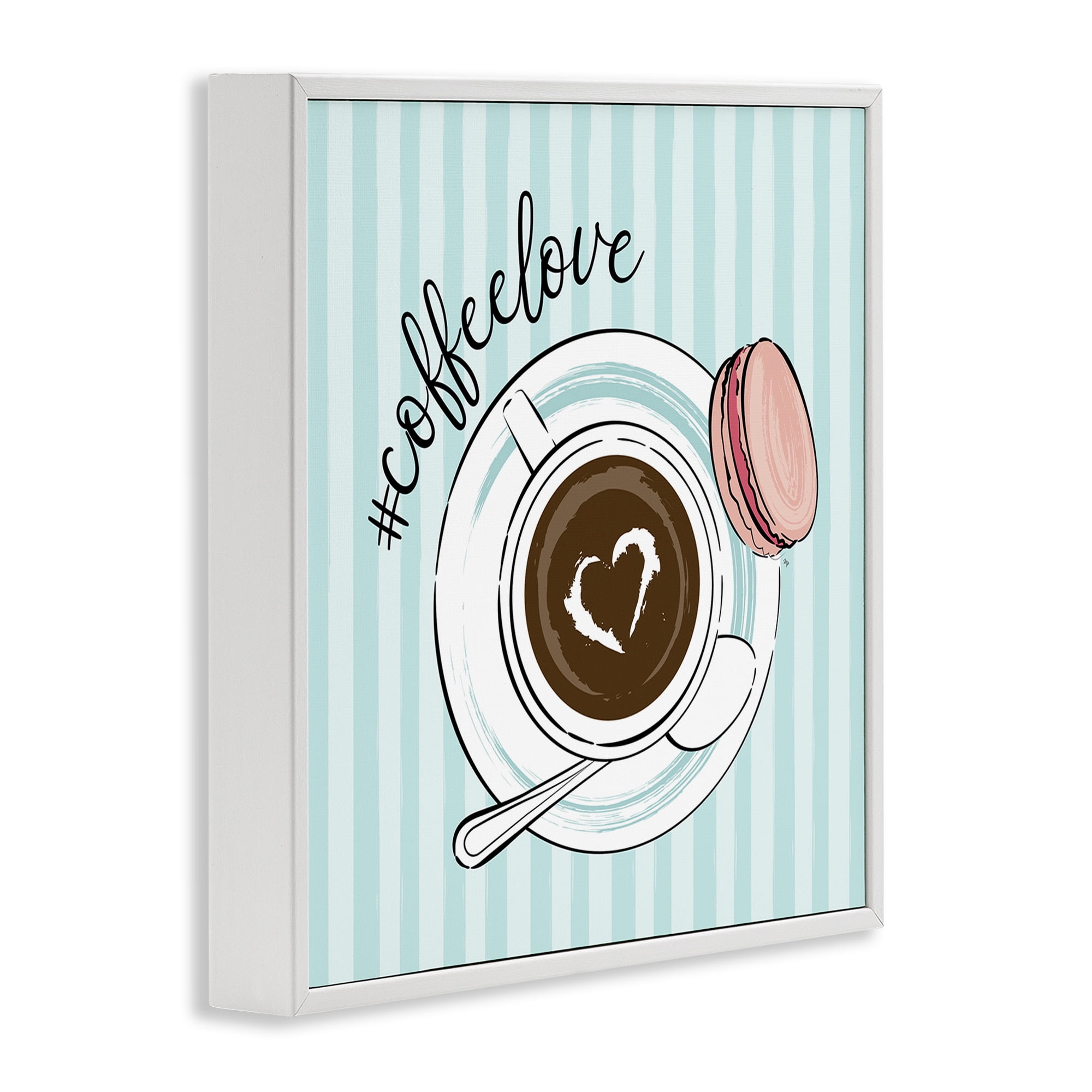 Stupell Industries Coffee Love Hashtag White Framed Giclee Art, design by Martina Pavlova