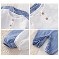 thumbnail image 4 of Coerni New Born Baby Girl Cotton Linen Romper with Hat Girls One-Piece Outfits Button Down Shirts Jumpsuit Ruffle Preemie Clothes, 4 of 9