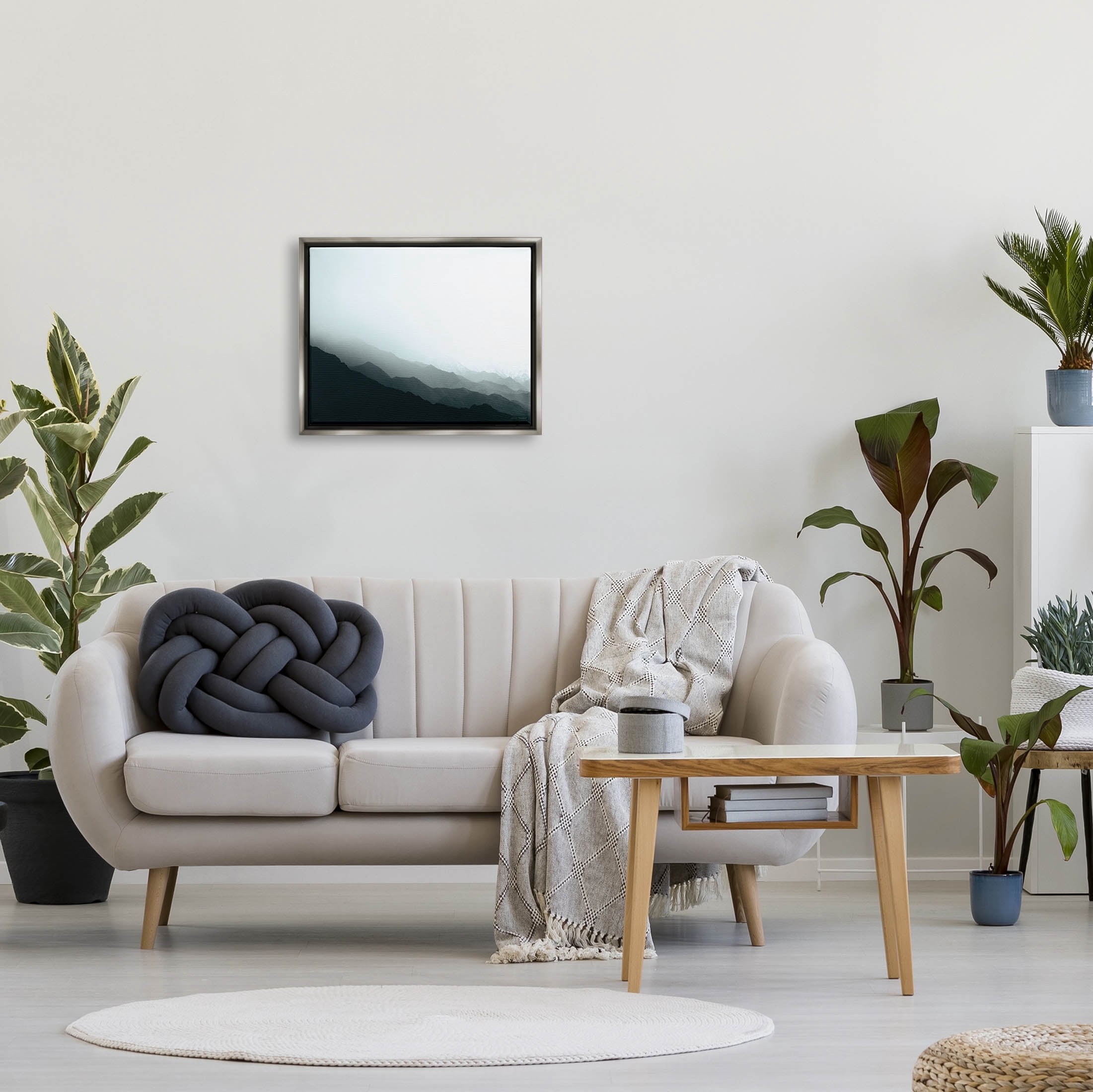 Stupell Industries Misty Mountain Range Slopes Landscape Photograph Luster Gray Floating Framed Canvas Print Wall Art, Design by Laura Marshall