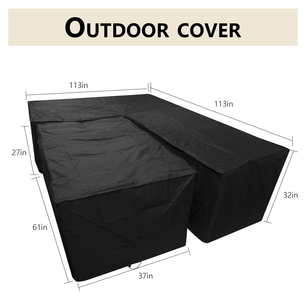 JTWEEN LShaped Sectional Sofa Covers Waterproof Outdoor Tear Proof