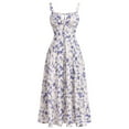 thumbnail image 4 of IDOPIP Women Floral Corset Spaghetti Strap Casual Sundress 2026 Summer Boho Flowy Midi Slit Dress, 4 of 10