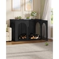 thumbnail image 5 of Hzuaneri Dog Crate Furniture, 46.5'' Wooden Indoor Dog Kennel with Multi‑Door & Anti‑Chew Iron Pipes for Medium‑Large Dogs, Black, 5 of 10
