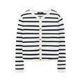 thumbnail image 3 of Wevis Women Striped Long Sleeve Cardigan, Crew Neck Button Front Knit Jacket With Side Pockets Casual Outerwear, 3 of 4