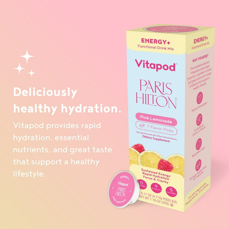 Paris Hilton x Vitapod Energy+ Pink Lemonade Functional Drink Mix
