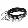 thumbnail image 4 of GKNET Women Gothic Leather Punk Choker O-Ring Chain Spike Rivet Buckle Collar Necklace-Type B, 4 of 8