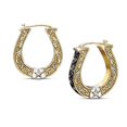 thumbnail image 1 of Earrings U Shape Horseshoe Earrings Two Tone Diamond Ear Clips Eardrops For Daily Use, 1 of 2