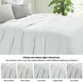 thumbnail image 5 of BNM Modern Cotton Textured Striped Woven Blanket, King, White, 5 of 12