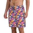 thumbnail image 2 of Pofeuu Skull daisy flower Prin Men's Swim Trunks Quick Dry Bathing Suit Swimming Board Shorts Mesh Lining Beach Swimwear-Medium, 2 of 6