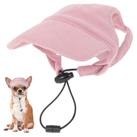 Sombrero para perros Unique Bargains para protección solar, sombrero visor de verano para perros y gatos con agujeros para las orejas, sombrero ajustable para cachorros, tocado X-Small rosa