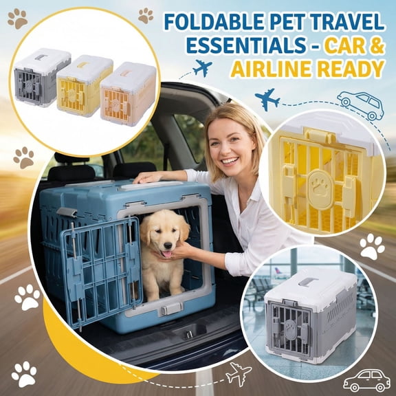 Foldable Pet Carrier Airline Approved Portable Dog Crate Cat Cage Travel Kennel for Small Dogs and Cats Car Seat Carrier Lightweight-Collapsible Pet Transport Box 1Pcs A