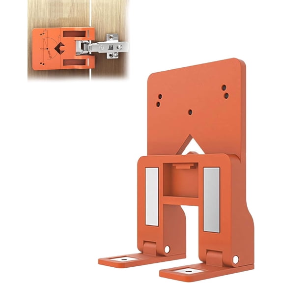 Magnetic Cabinet Door Hinge Spacer, Gap Alignment Tool for Cabinet Hinge Installation, 2.6 mm Door Spacing, Orange