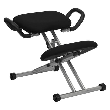 Flash Furniture Ergonomic Kneeling Posture Office Chair with Handles - Black