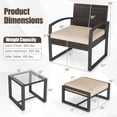 thumbnail image 3 of Gymax Furniture Set Patio Rattan Conversation Set for BalconyPorch Backyard Outdoor Beige, 3 of 9