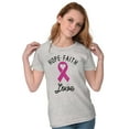 thumbnail image 4 of Hope Faith love Breast Cancer Ribbon Womens Slim Fit Graphic Tee Brisco Brands L, 4 of 5