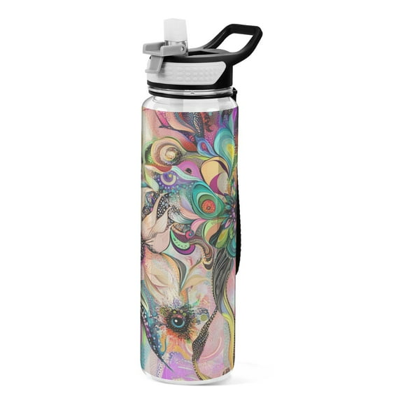BZSMCE Sport Bottle Whimsical Floral Harmony Outdoor sports Water Bottle Size: 10.4x3in