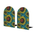 thumbnail image 2 of Picia Sunflowers Pattern Wood Bookends for Shelves,Non-slip Bookends, Heavy Duty Wooden Bookend Support,1 Pair, 2 of 8