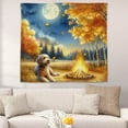 thumbnail image 2 of Hello Fall Goldendoodle Enjoys Warm Campfire Autumn Night Bright Moon Tapestry Doodle Dog Lover Gifts Idea Wall Hanging Backdrop Home Decor - 01008, 2 of 5