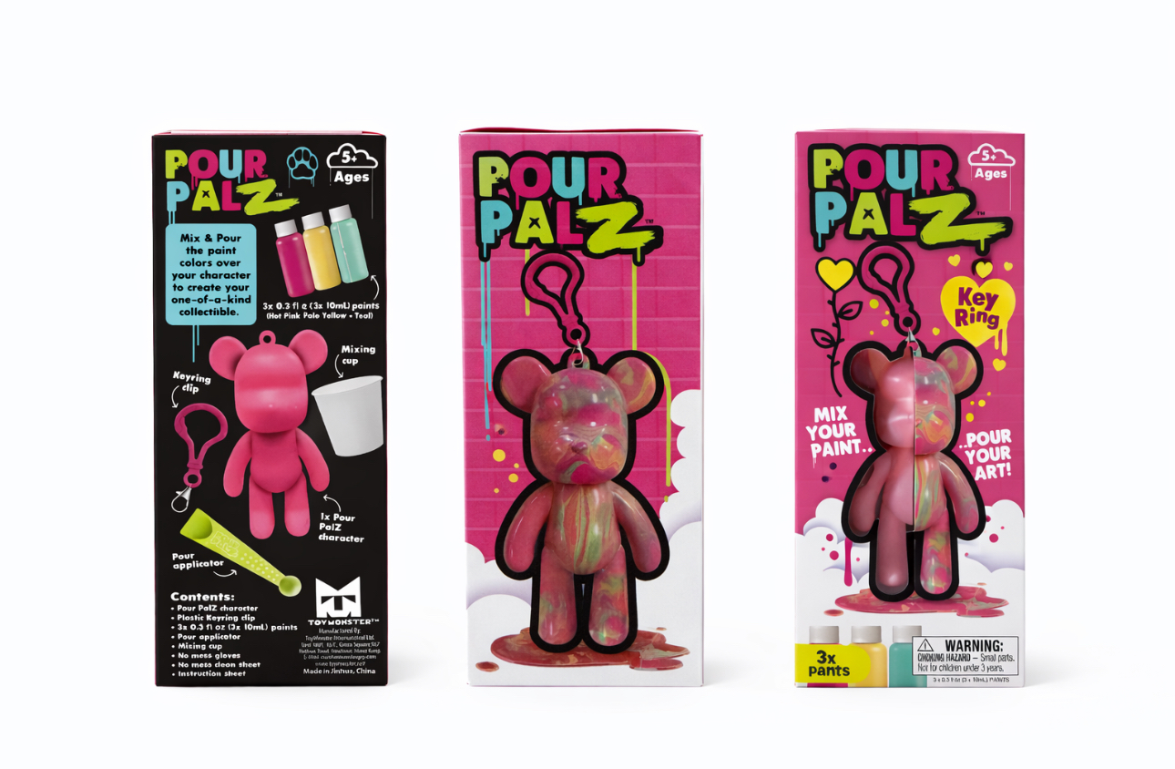 Toy Monster Pour Palz DIY Paint Bear Mini Keychain "Colors May Vary"